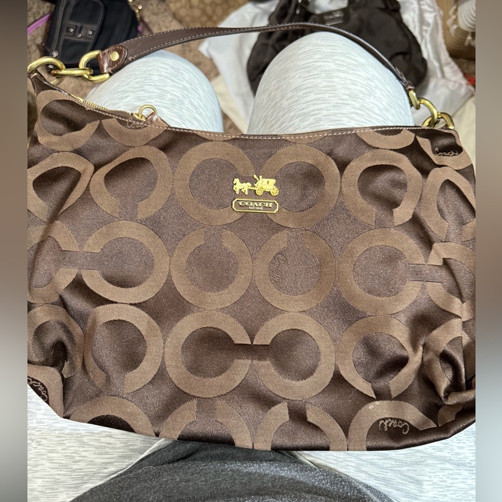 Vintage Coach Brown Signature Shoulder Bag